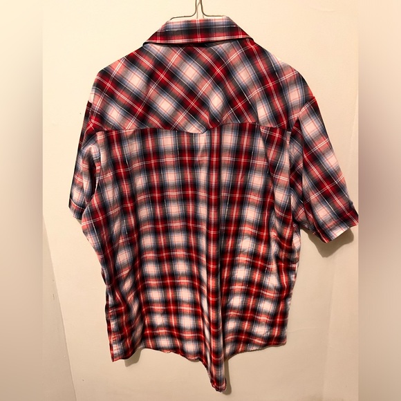 Ely Cattlemen - Men’s XL - Red / Blue & Silver - Pearl Snap Western Shirt - - Picture 2 of 14